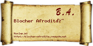 Blocher Afrodité névjegykártya